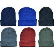 Yacht & Smith Kids Winter Beanie Hat Assorted Colors Bulk Pack Warm Acrylic Cap (6 Pack Assorted B)