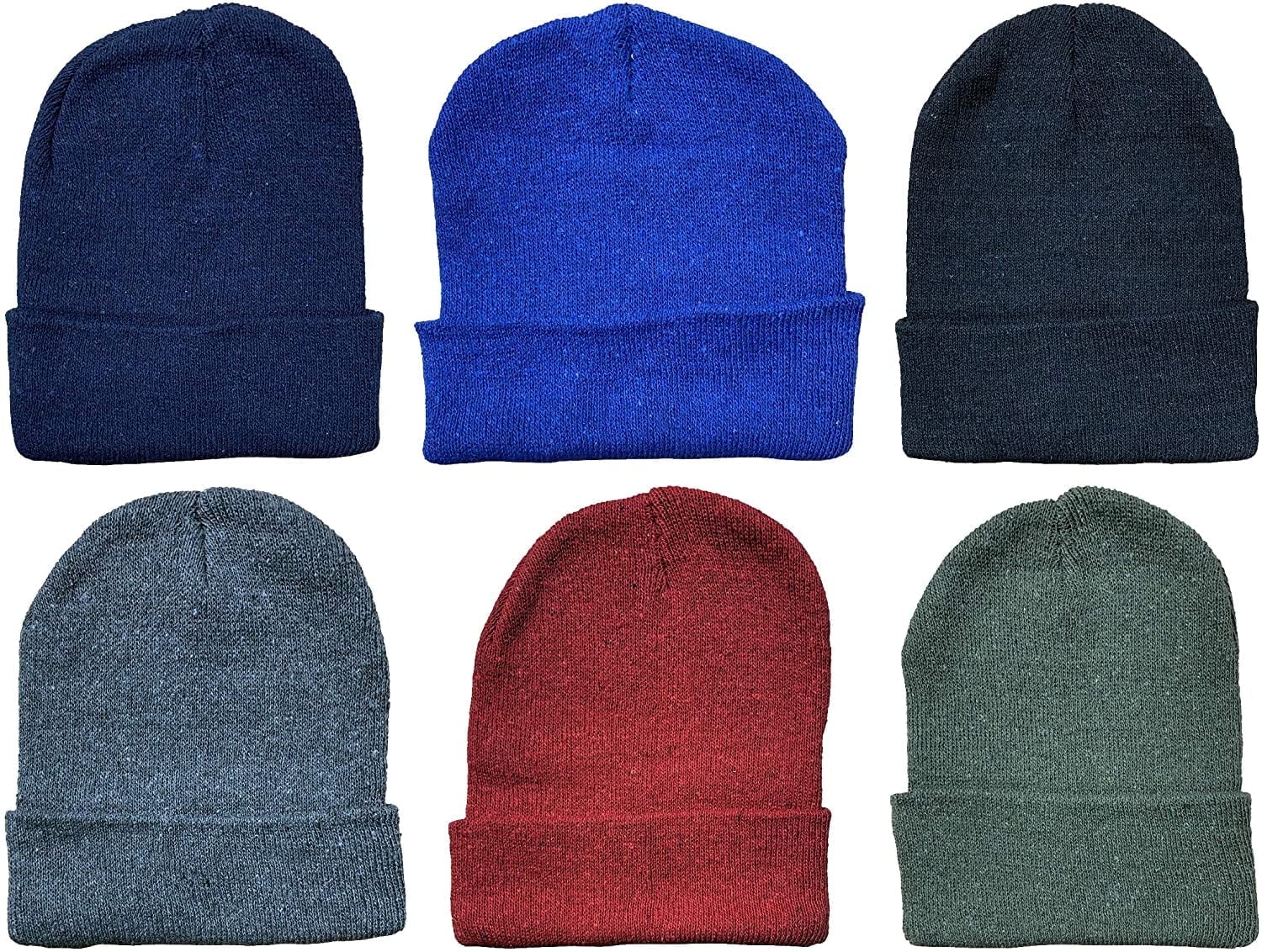 Yacht & Smith Kids Winter Beanie Hat Assorted Colors Bulk Pack Warm Acrylic Cap