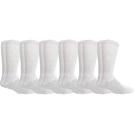 Yacht & Smith King Size Cotton Diabetic Crew & Ankle Socks, Big & Tall Mens Diabetes Sock, Bulk Value Pack