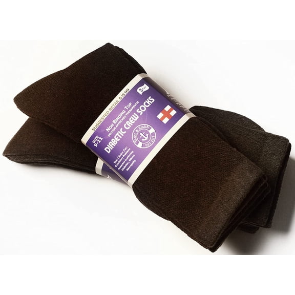 Yacht & Smith Loose Fit Non-Binding Soft Cotton Diabetic Crew and Ankle Socks, Bulk Value Pack