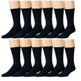 thumbnail image 1 of Yacht & Smith Men's 12 Pairs of Classic Crew Socks with full cushion cotton blend, King Size 13-16 (Navy), 1 of 4