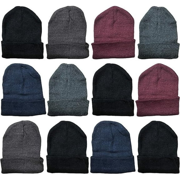 Yacht & Smith Men’s & Women’s Warm Winter Stocking Hats – Assorted Colors, Adult Unisex, 12 Pack
