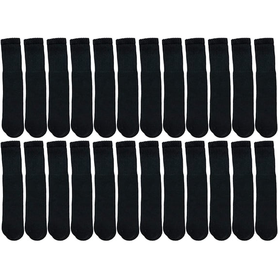 Yacht & Smith Men's & Women's Wholesale Bulk Cotton Tube Socks, Referee Style, by SOCKS'NBULK (24 Pairs Black, Womens 9-11 (Shoe size 5-10))