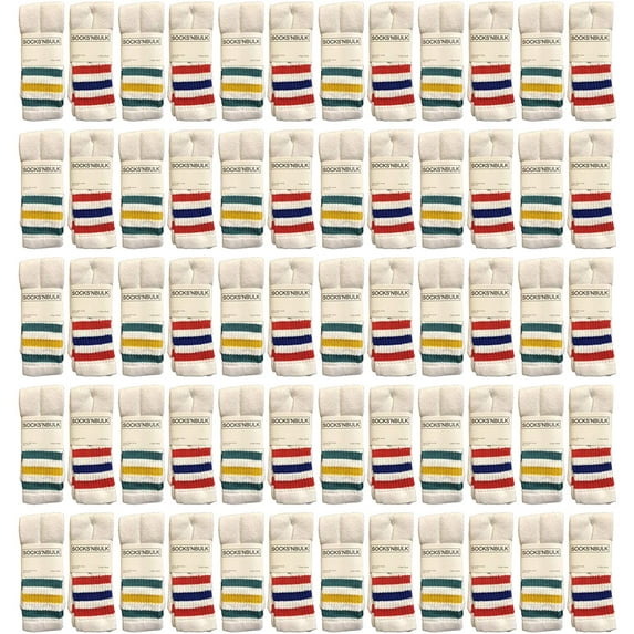 Yacht & Smith Men's & Women's Wholesale Bulk Cotton Tube Socks, Referee Style, by SOCKS'NBULK (60 Pairs Assorted, Womens 9-11 (Shoe size 5-10))