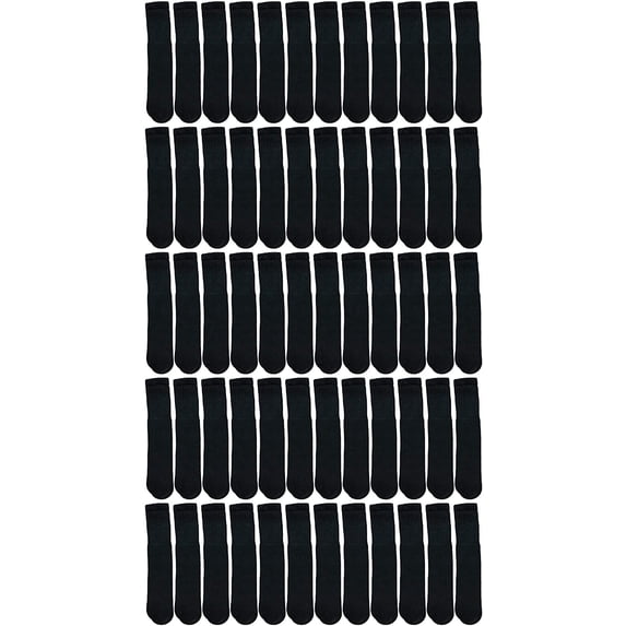 Yacht & Smith Men's & Women's Wholesale Bulk Cotton Tube Socks, Referee Style, by SOCKS'NBULK (72 Pairs Black, Womens 9-11 (Shoe size 5-10))