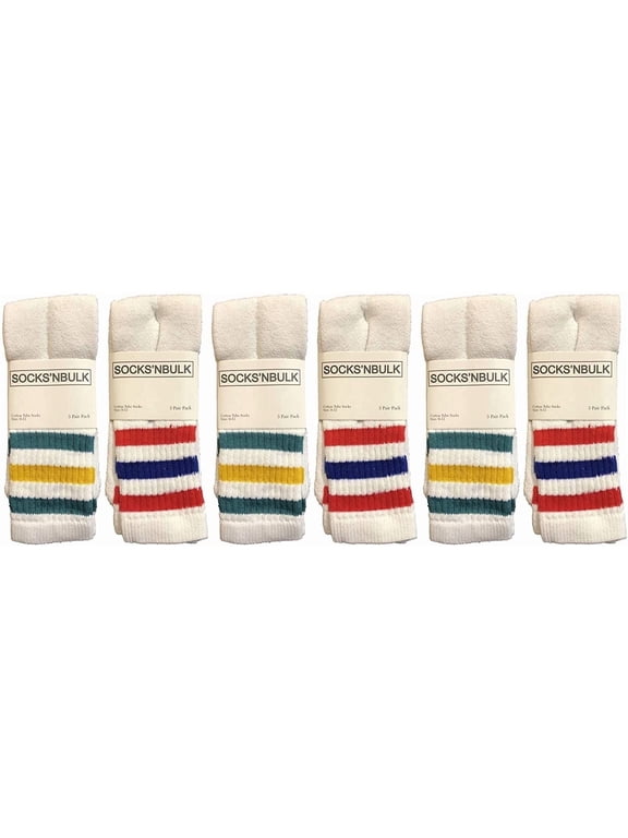 Men's & Women's Wholesale Bulk Cotton Tube Socks, Referee Style, by SOCKS'NBULK