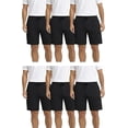 thumbnail image 1 of Yacht & Smith 6 Pack Men’s 5 Pocket Fleece Cargo Shorts, Cotton, Drawstring, Bulk Athletic Lounge Shorts, Black, Size Small, 1 of 5