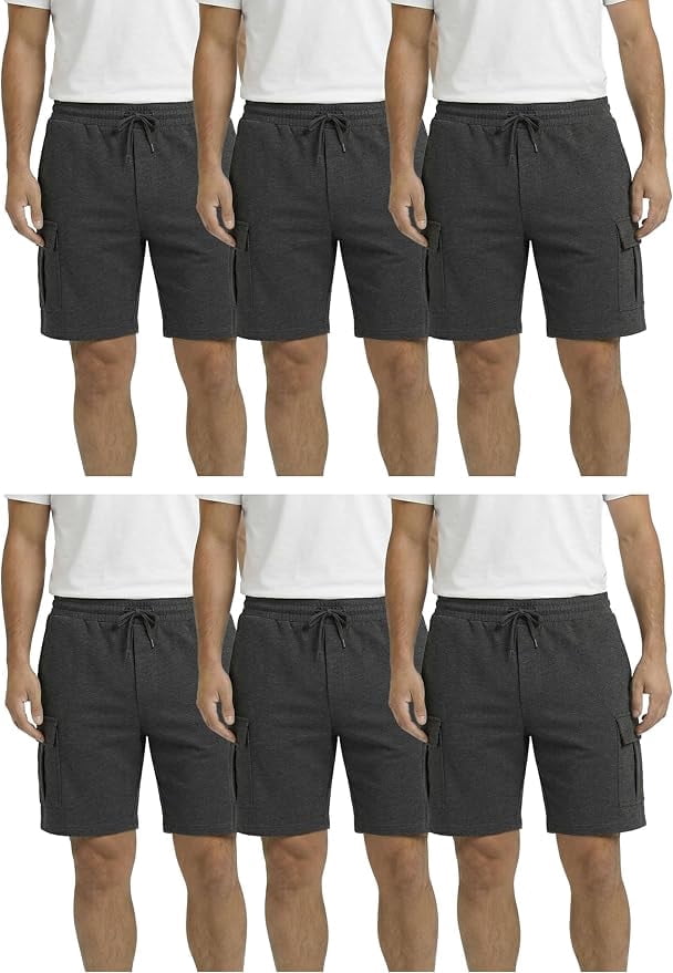 パンツ LARGE POCKET SHORTS SFC NAVY L Yacht & Smith 6 Pack Men's 5 Pocket Fleece Cargo Shorts, Cotton