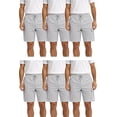 thumbnail image 1 of Yacht & Smith 6 Pack Men’s 5 Pocket Fleece Cargo Shorts, Cotton, Drawstring, Bulk Athletic Lounge Shorts, Heather Grey, Size 2X-Large, 1 of 8