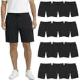 thumbnail image 1 of Yacht & Smith Mens 5 Pocket Fleece Cargo Shorts, Cotton, Drawstring,Wholesale Bulk Athletic Lounge Short Black 12 Pack X-Larage, 1 of 6