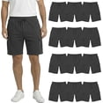 thumbnail image 1 of Yacht & Smith Mens 5 Pocket Fleece Cargo Shorts, Cotton, Drawstring,Wholesale Bulk Athletic Lounge Short Charcoal Gray 12 Pack Small, 1 of 7