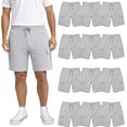 thumbnail image 1 of Yacht & Smith Mens 5 Pocket Fleece Cargo Shorts, Cotton, Drawstring,Wholesale Bulk Athletic Lounge Short Heather Gray 12 Pack Small, 1 of 7