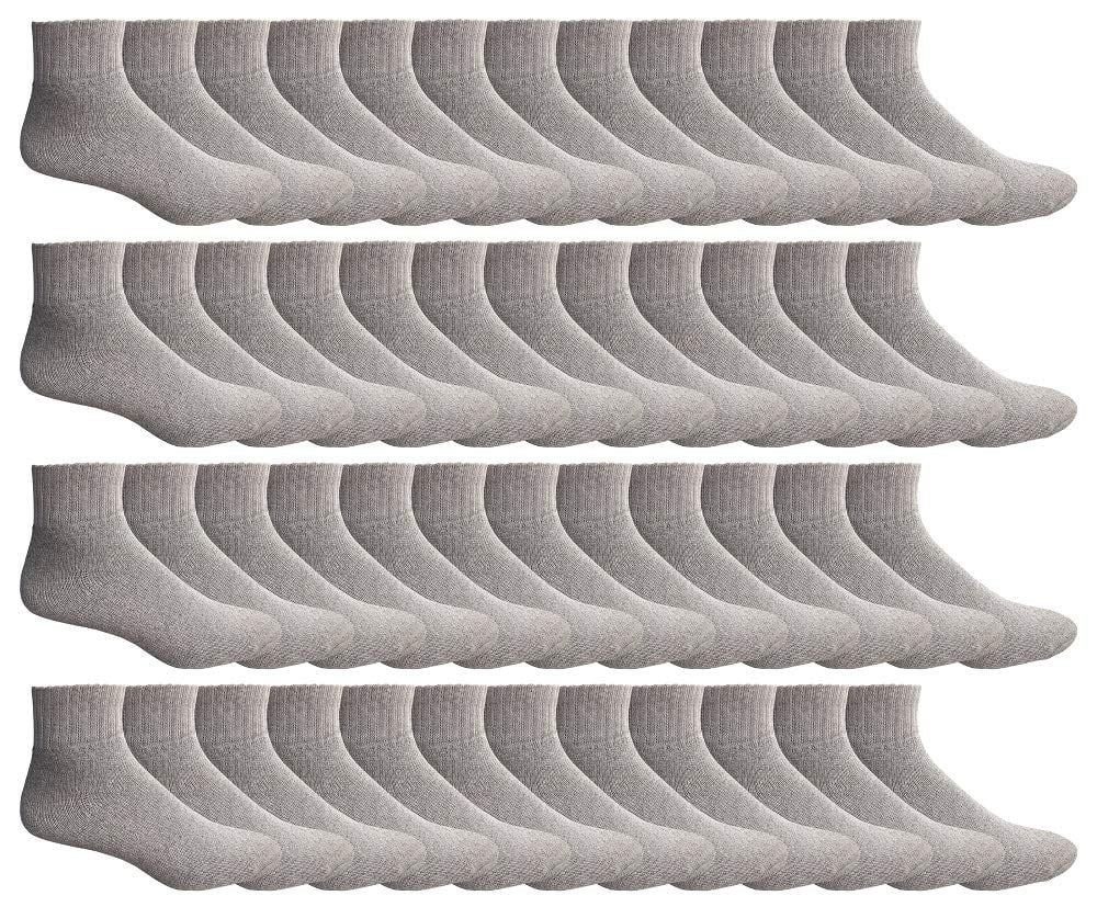 Yacht & Smith Mens Ankle Wholesale Bulk Pack Athletic Sports Socks, by SOCKS'NBULK - Many Colors, King Size (Mens 13-16)