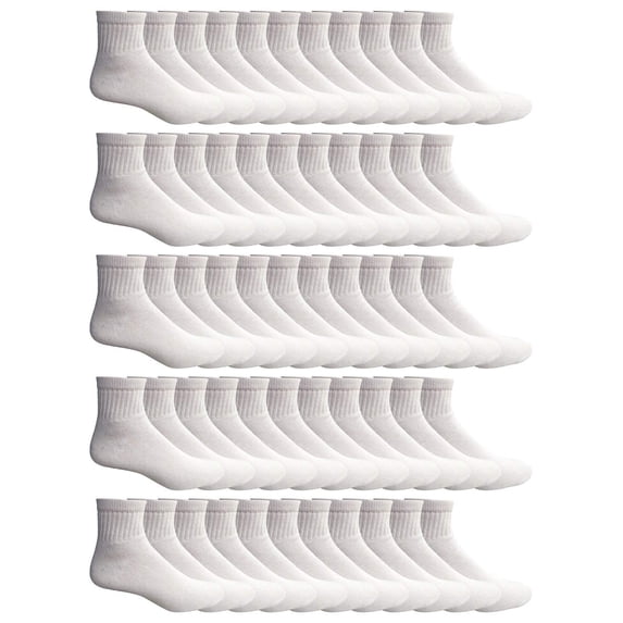 Yacht & Smith Mens Ankle Wholesale Bulk Pack Athletic Sports Socks, by SOCKS'NBULK - Many Colors, King Size (Mens 13-16)