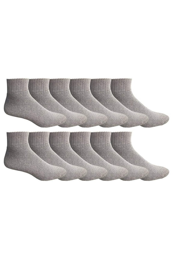 Yacht & Smith Mens Ankle Wholesale Bulk Pack Athletic Sports Socks, by SOCKS'NBULK - Many Colors, King Size (Mens 13-16)