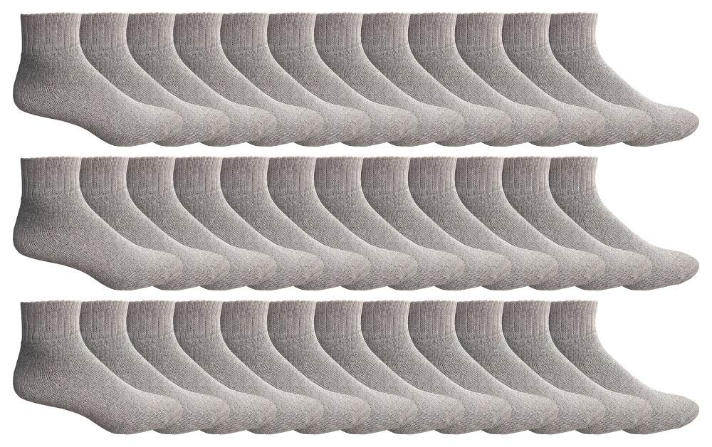 Yacht & Smith Mens Ankle Wholesale Bulk Pack Athletic Sports Socks, by SOCKS'NBULK - Many Colors, King Size (Mens 13-16)
