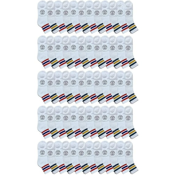 Yacht & Smith Mens Ankle Wholesale Bulk Pack Athletic Sports Socks, by SOCKS'NBULK (Mens 10-13 (Shoe Size 7-12), 120 Pairs Gray USA)