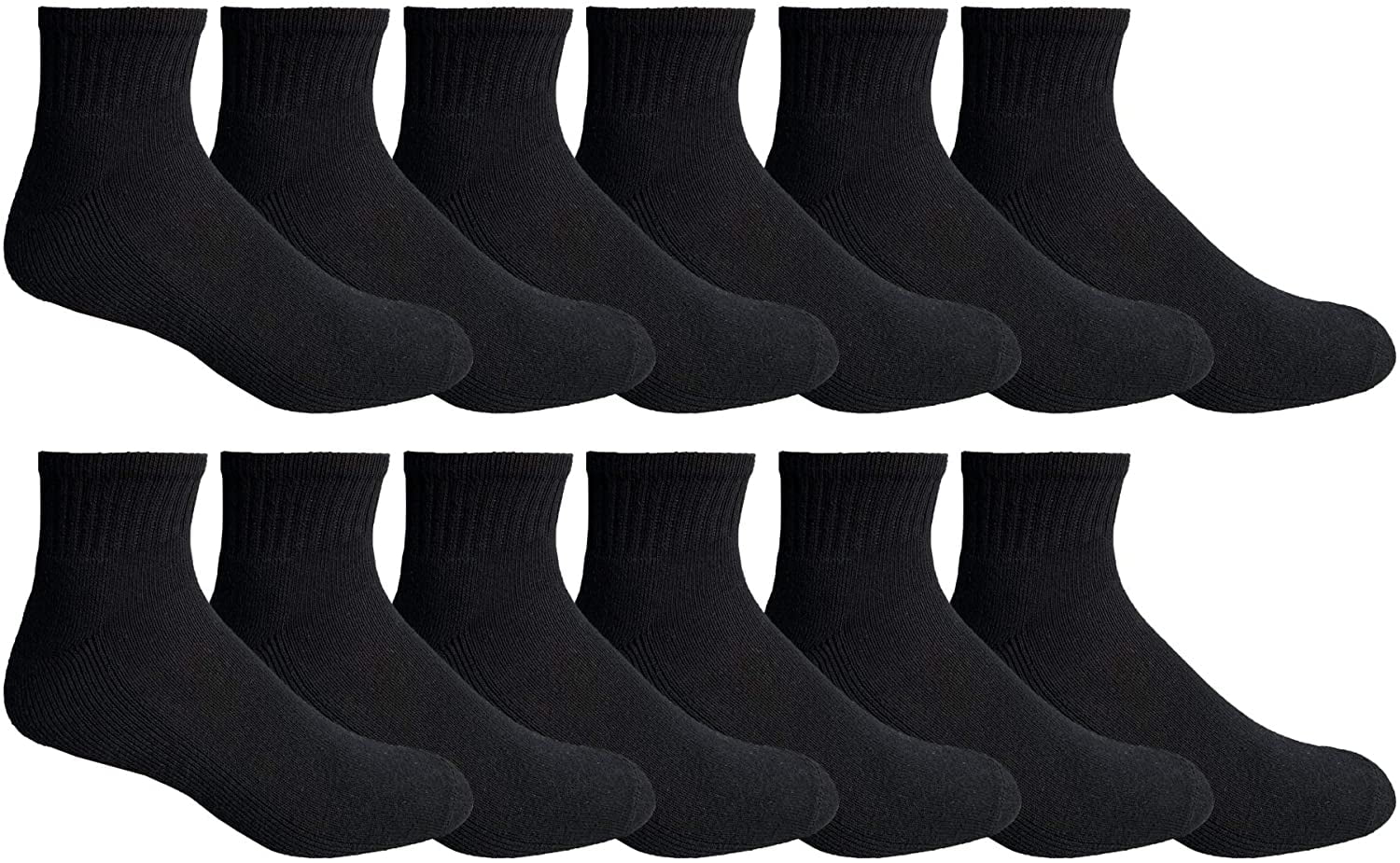 Yacht & Smith Mens Cotton Ankle Socks, Low Cut No Show Athletic Socks (12 Pack A Quarter Ankle)