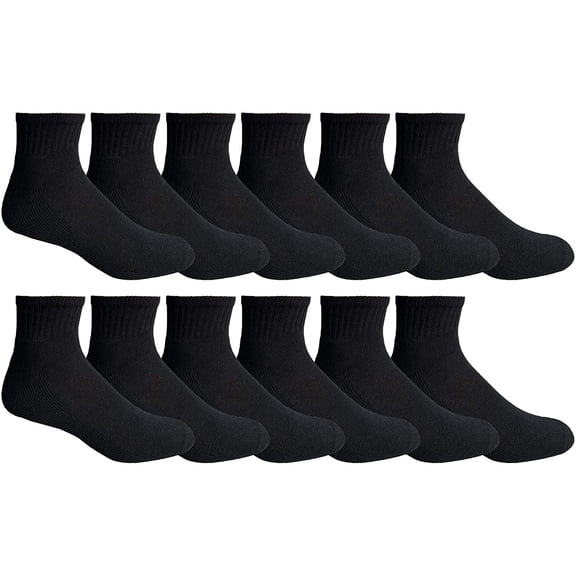 Yacht & Smith Mens Cotton Ankle Socks, Low Cut No Show Athletic Socks (12 Pack A Quarter Ankle)