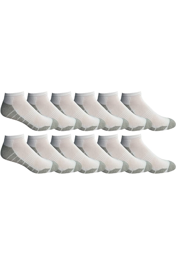 Mens Cotton Ankle Socks, Low Cut No Show Athletic Socks (12 Pack G No Show)