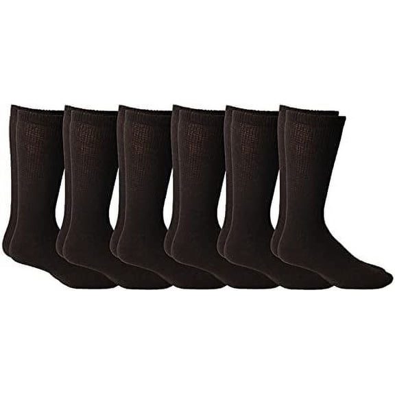 Yacht & Smith Mens Diabetic Neuropathy Edema Socks, Cotton Crew, Ankle Medical Sock, Size 10-13