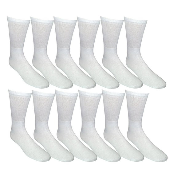 Yacht & Smith Mens Diabetic Neuropathy Edema Socks, Cotton Crew, Ankle Medical Sock, Size 10-13