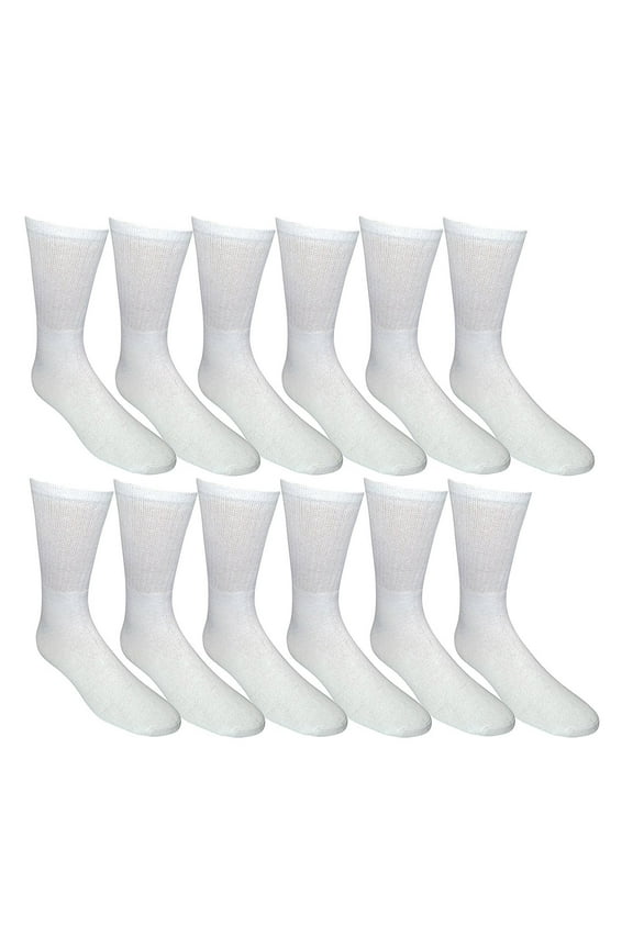 Mens Diabetic Neuropathy Edema Socks, Cotton Crew, Ankle Medical Sock, Size 10-13