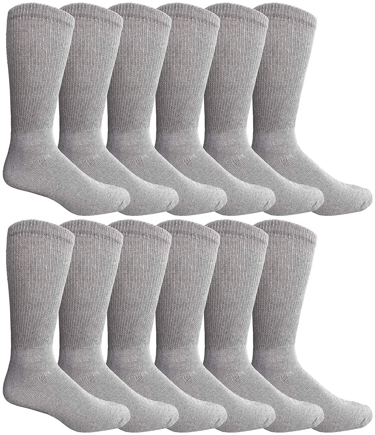 Yacht & Smith Mens Diabetic Neuropathy Edema Socks, Cotton Crew, Ankle Medical Sock, Size 13-16