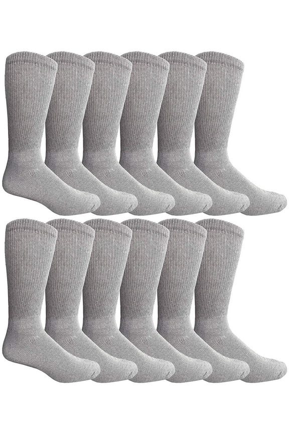 Mens Diabetic Neuropathy Edema Socks, Cotton Crew, Ankle Medical Sock, Size 13-16