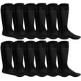 thumbnail image 1 of Yacht & Smith Mens Referee Cotton Tube Socks, Solid and Striped, Sports Sock, Casual Sock (12 Pairs Black Men), 1 of 7