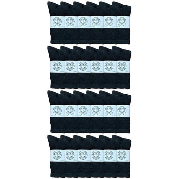 Yacht & Smith Mens Wholesale Bulk Cotton Socks, Athletic Sport Socks Shoe Size 10-13 (Black, 24)