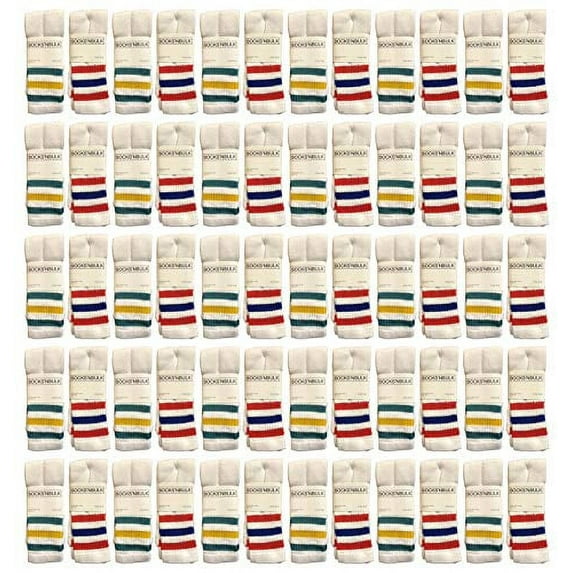 Yacht & Smith Mens Wholesale Bulk Cotton Tube Socks, Referee Style, (120 Pairs Assorted, Mens 10-13 (Shoe Size 7-12))