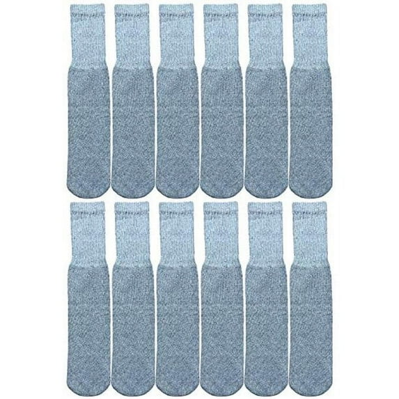 Yacht & Smith Mens Wholesale Bulk Cotton Tube Socks, Referee Style, by SOCKS'NBULK (12 Pairs Gray, Mens 10-13 (Shoe Size 7-12))