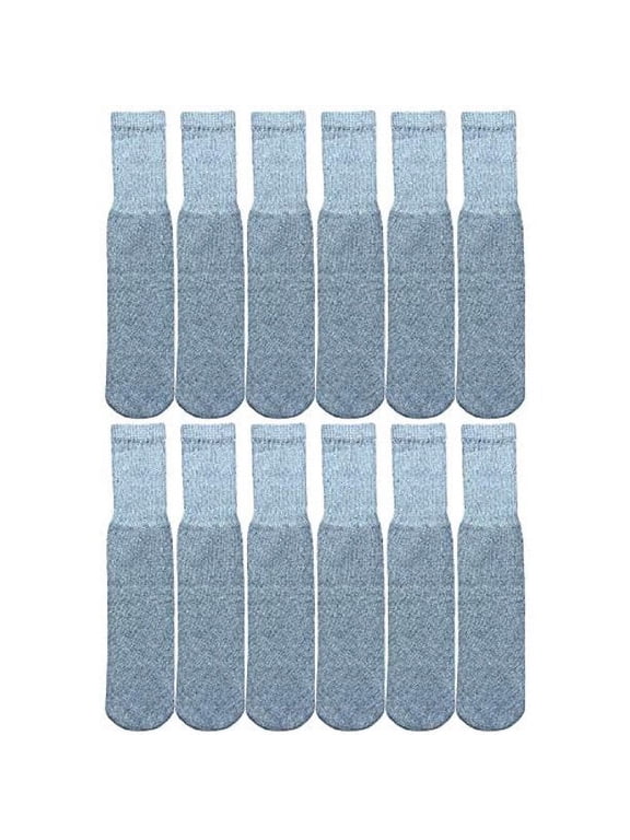 Mens Wholesale Bulk Cotton Tube Socks, Referee Style, by SOCKS'NBULK (12 Pairs Gray, Mens 10-13 (Shoe Size 7-12))