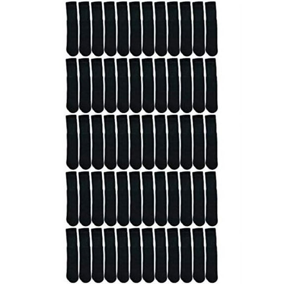 Yacht & Smith Mens Wholesale Bulk Cotton Tube Socks, Referee Style, by SOCKS'NBULK (240 Pairs Black, Mens 10-13 (Shoe Size 7-12))