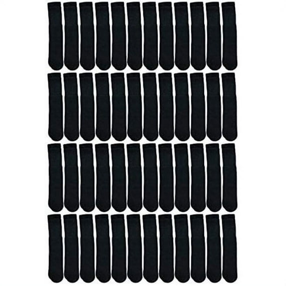 Yacht & Smith Mens Wholesale Bulk Cotton Tube Socks, Referee Style, by SOCKS'NBULK (48 Pairs Black, Mens 10-13 (Shoe Size 7-12))