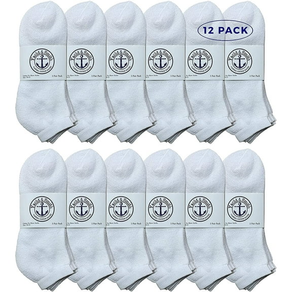 Yacht & Smith Mens Wholesale Bulk No Show Ankle Socks, Cotton Sport Athletic Socks - Size 10-14