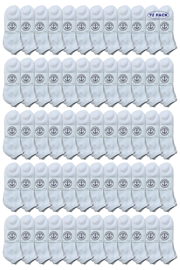 Mens Wholesale Bulk No Show Ankle Socks, Cotton Sport Athletic Socks - Size 10-21