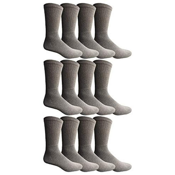 Yacht & Smith Mens Wholesale Bulk Sports Crew, Athletic Case Pack Socks (King Size), by SOCKS'NBULK (12 Pairs White Usa, Mens King Size 13-16 (Shoe Size 12-15))