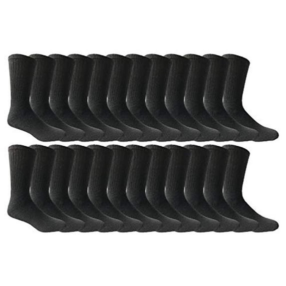 Yacht & Smith Mens Wholesale Bulk Sports Crew, Athletic Case Pack Socks (King Size), by SOCKS'NBULK (36 Pairs Black, Mens King Size 13-16 (Shoe Size 12-15))