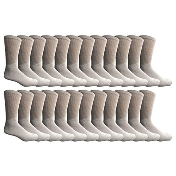 Yacht & Smith Mens Wholesale Bulk Sports Crew, Athletic Case Pack Socks (King Size), by SOCKS'NBULK (36 Pairs White, Mens King Size 13-16 (Shoe Size 12-15))