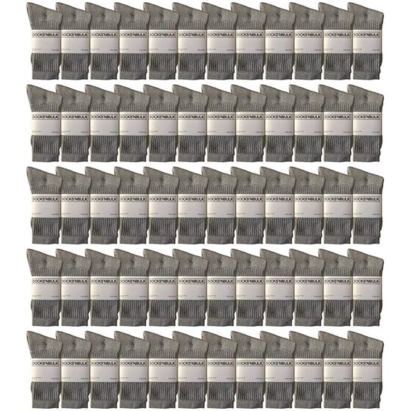 Yacht & Smith Mens Wholesale Bulk Sports Crew, Athletic Case Pack Socks, by SOCKS'NBULK (120 Pairs Gray, Mens 10-13 (Shoe Size 7-12))