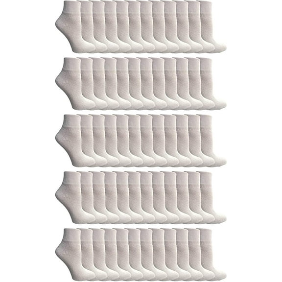 Yacht & Smith Mens & Womens Ankle Wholesale Bulk Pack Athletic Sports Socks (Mens 10-13 (Shoe Size 7-12), 120 Pairs White)