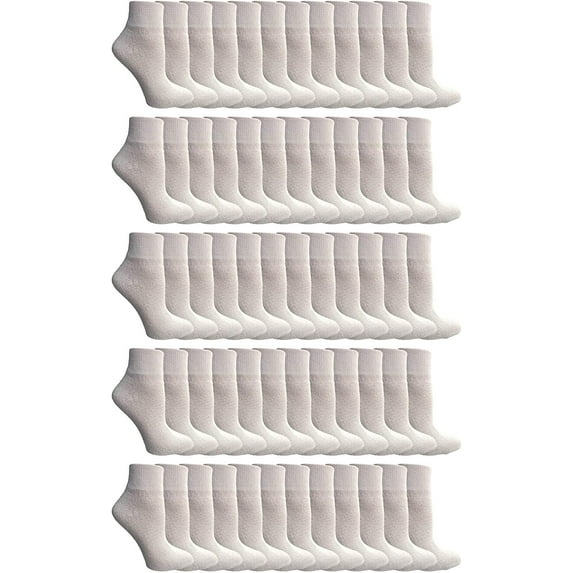 Yacht & Smith Mens & Womens Ankle Wholesale Bulk Pack Athletic Sports Socks (Womens 9-11 (Shoe size 5-10), 120 Pairs White)