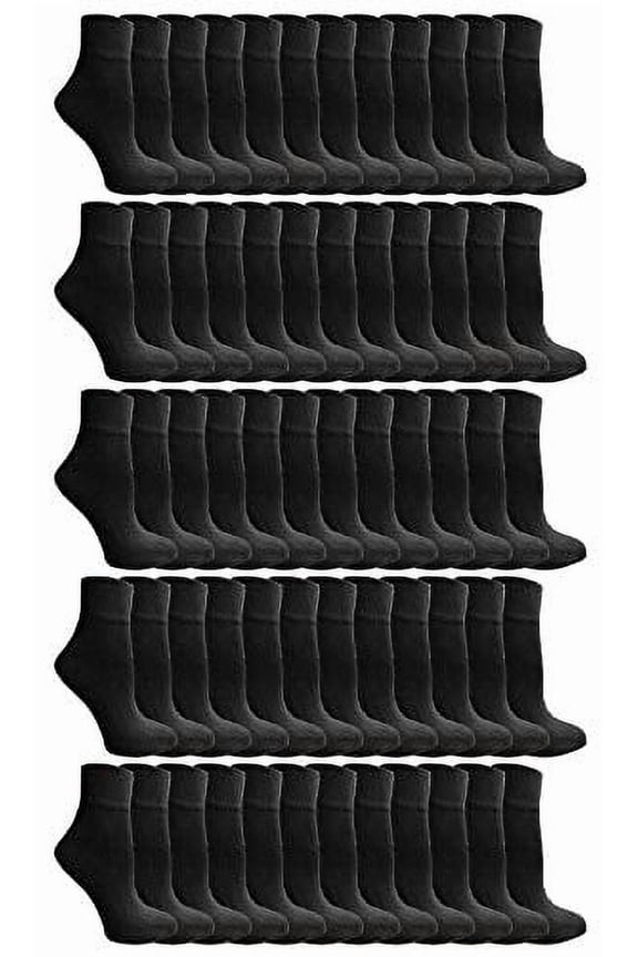 Mens & Womens Ankle Wholesale Bulk Pack Athletic Sports Socks (Womens 9-11 (Shoe size 5-10), 240 Pairs Black)