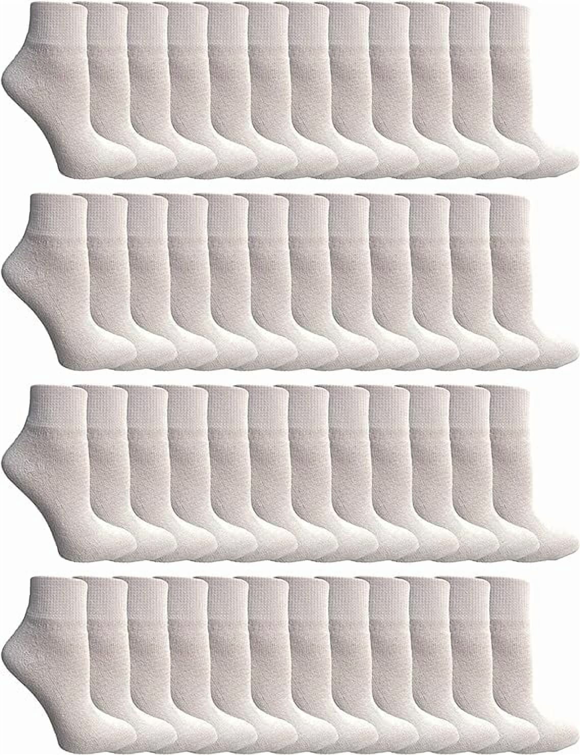 Yacht & Smith Mens & Womens Ankle Wholesale Bulk Pack Athletic Sports Socks (Womens 9-11 (Shoe size 5-10), 48 Pairs White)
