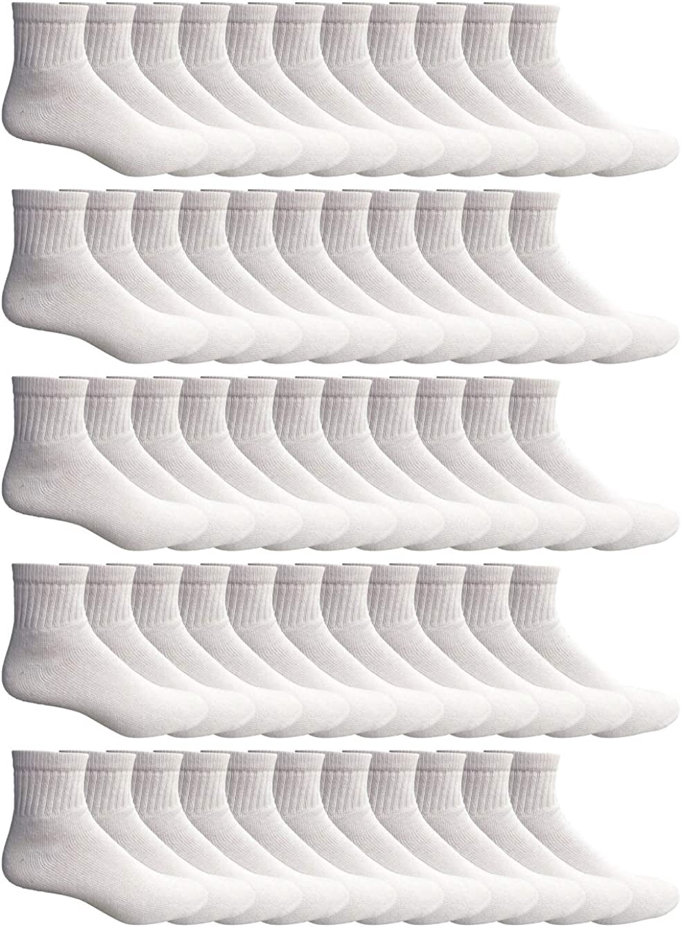 Yacht & Smith Mens & Womens Ankle Wholesale Bulk Pack Athletic Sports Socks (Mens 10-13 (Shoe Size 7-12), 240 Pairs White)