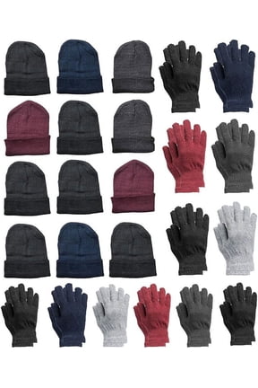 Mens Womens Hats and Gloves Set, Winter Bulk Wholesale Sets
