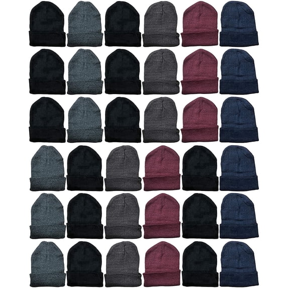 Yacht & Smith Mens Womens Warm Winter Hats in Assorted Colors, Mens Womens Unisex (24 Pairs Assorted)