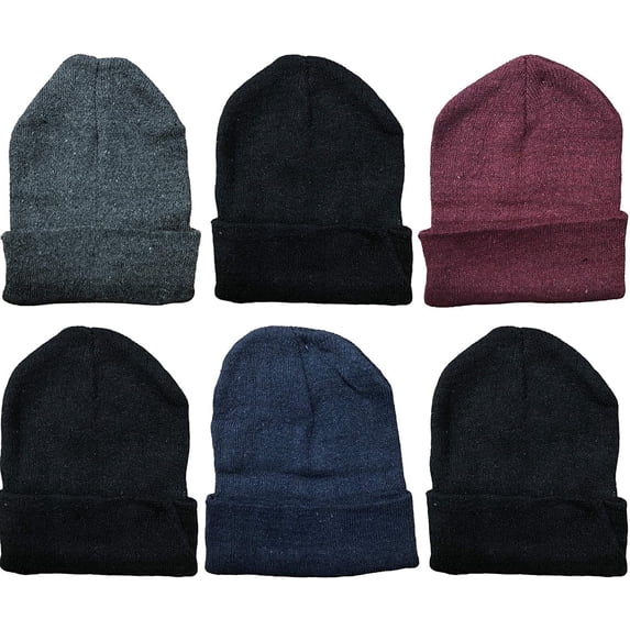 Yacht & Smith Mens Womens Warm Winter Hats in Assorted Colors, Mens Womens Unisex (6 Pack Assorted Solids B)